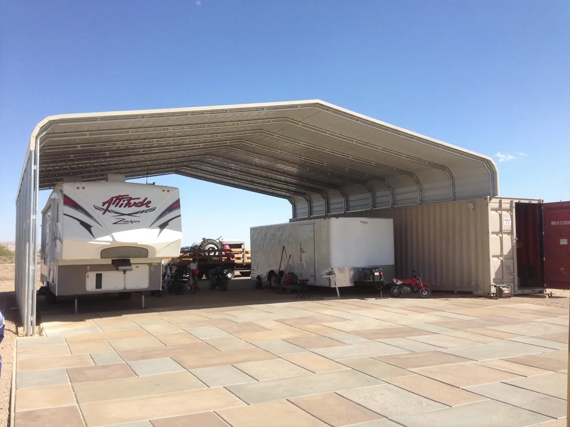 Custom RV cover with storage